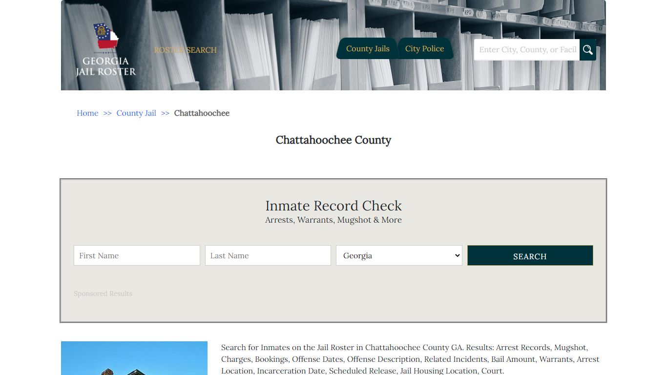 Chattahoochee County - Georgia Jail Inmate Search