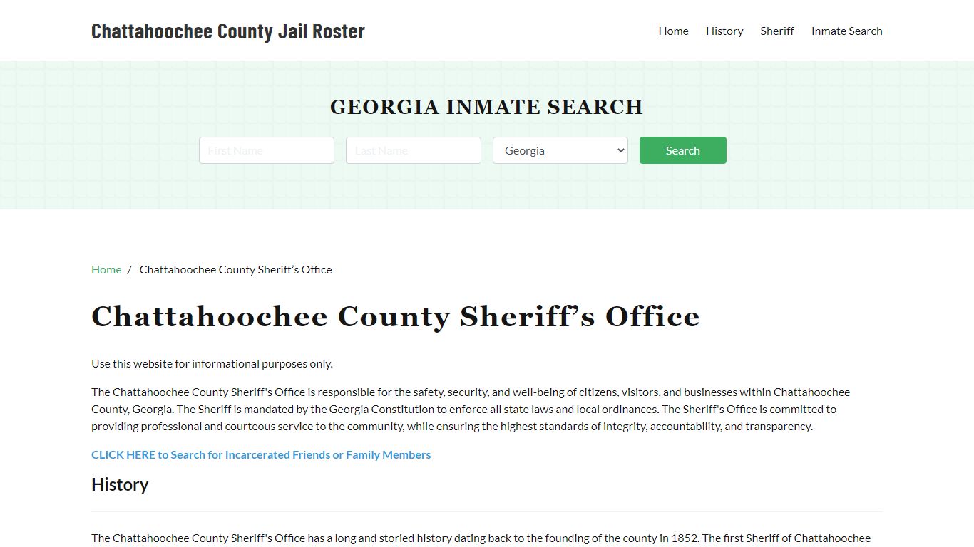 Chattahoochee County Sheriff Office, GA, Arrest Warrants Search